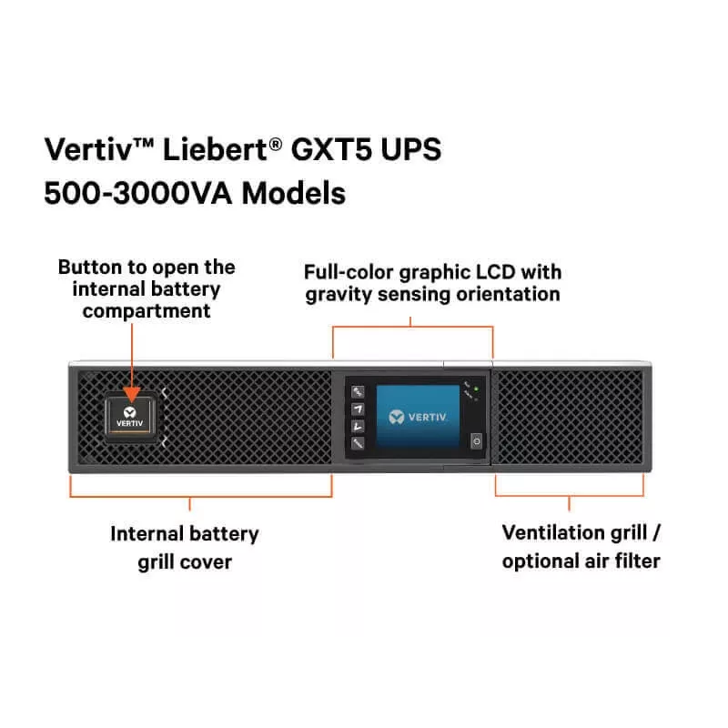 Vertiv Liebert GXT5 alimentación ininterrumpida (SAI) Doble conversión (Online) 2 kVA 2000 W 8 salidas AC