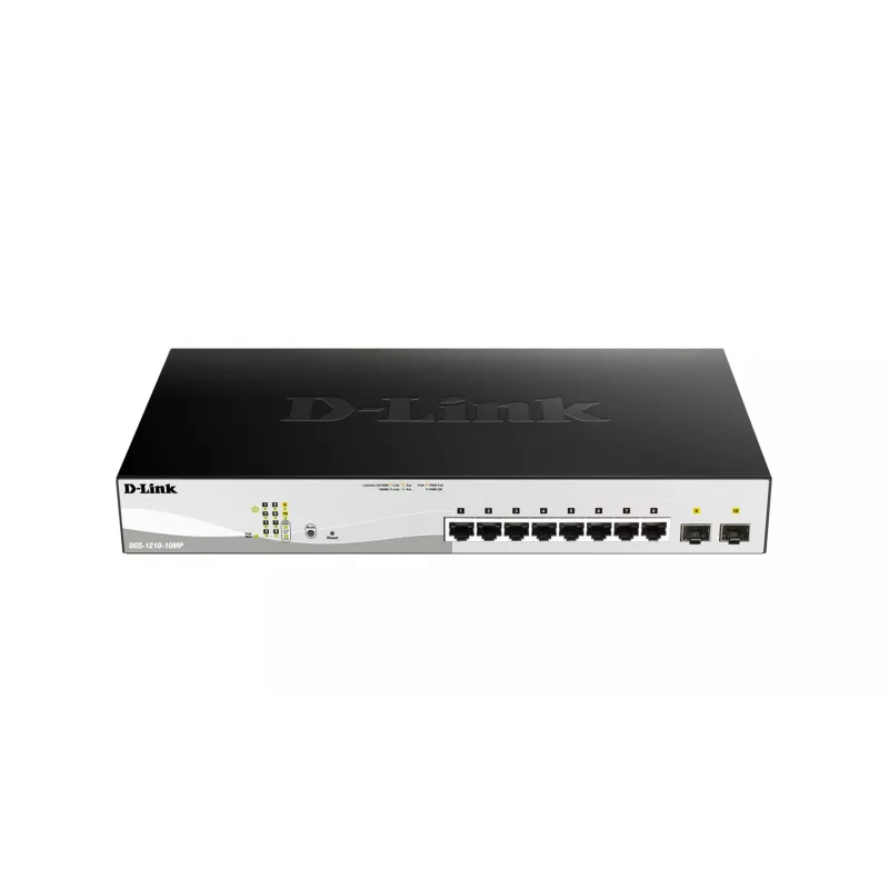 D-Link switch Gigabit PoE+ Smart Managed de 10 puertos con 2 puertos SFP