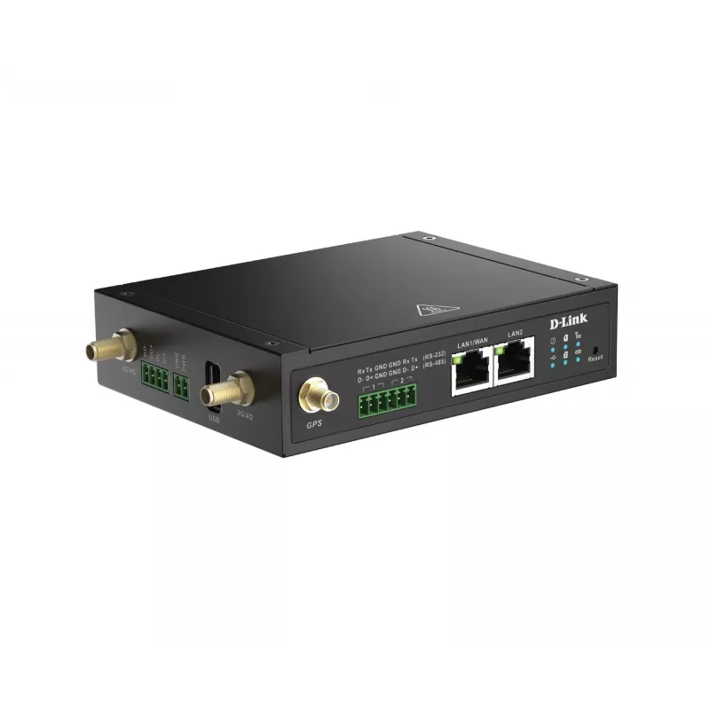 D-Link gateway IIoT 4G LTE, gateway móvil, negro, 4G, LTE, LTE, MicroSD (TransFlash), externo