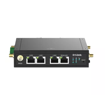 D-Link router VPN Wi-Fi 4G LTE M2M, router de red móvil, negro, montaje en carril DIN, 802.11b, 802.11g, Wi-Fi 4 (802.11n), 300 Mbit/s, 4G