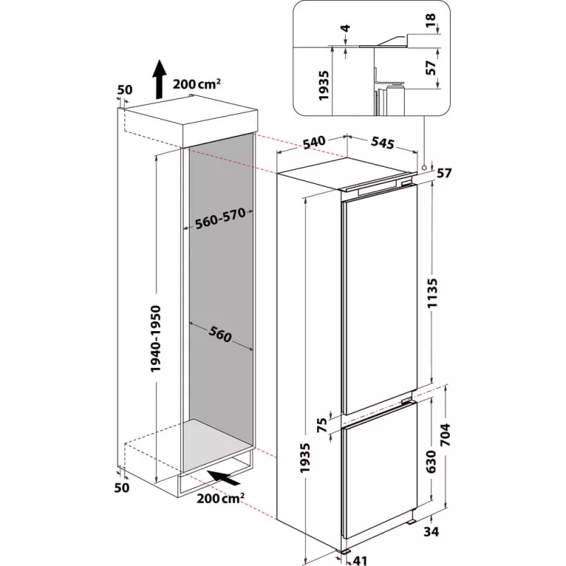 Whirlpool ART 9811 SF2 frigorífico integrable 306 L blanco