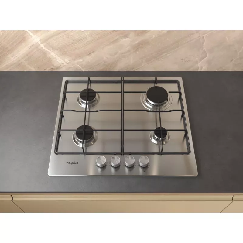 Whirlpool TGML 650 IX Acero inoxidable encastre 58 cm gas 4 zonas de cocción