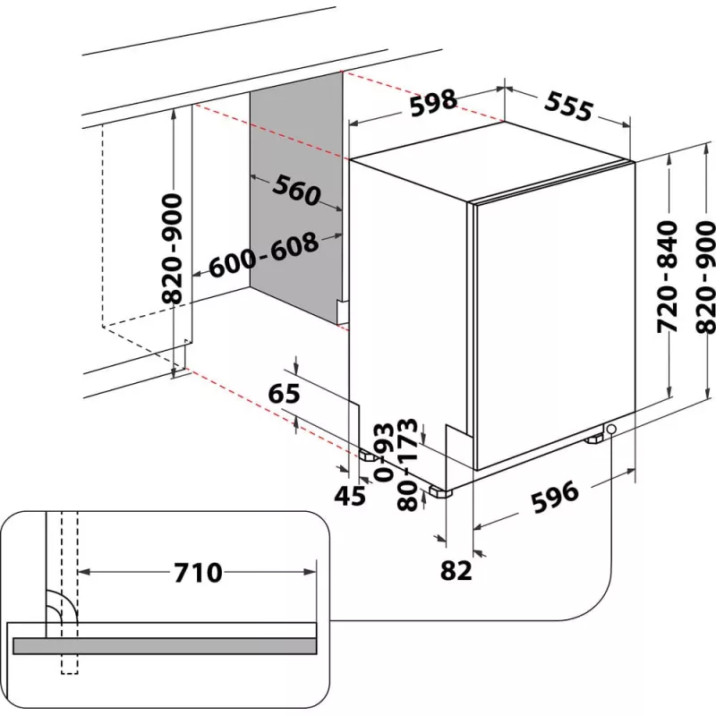 Whirlpool W7I HF60 TUS; W7I HF60 TUS Totalmente integrado 15 cubiertos