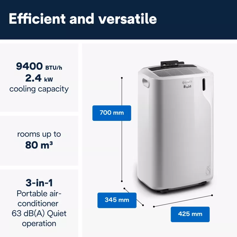 De’Longhi PAC EM82 Climatizador portátil 63 dB 1000 W blanco