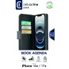 Cellularline Book Agenda - Funda tipo libro efecto piel para iPhone 16e/17e con cierre magnético