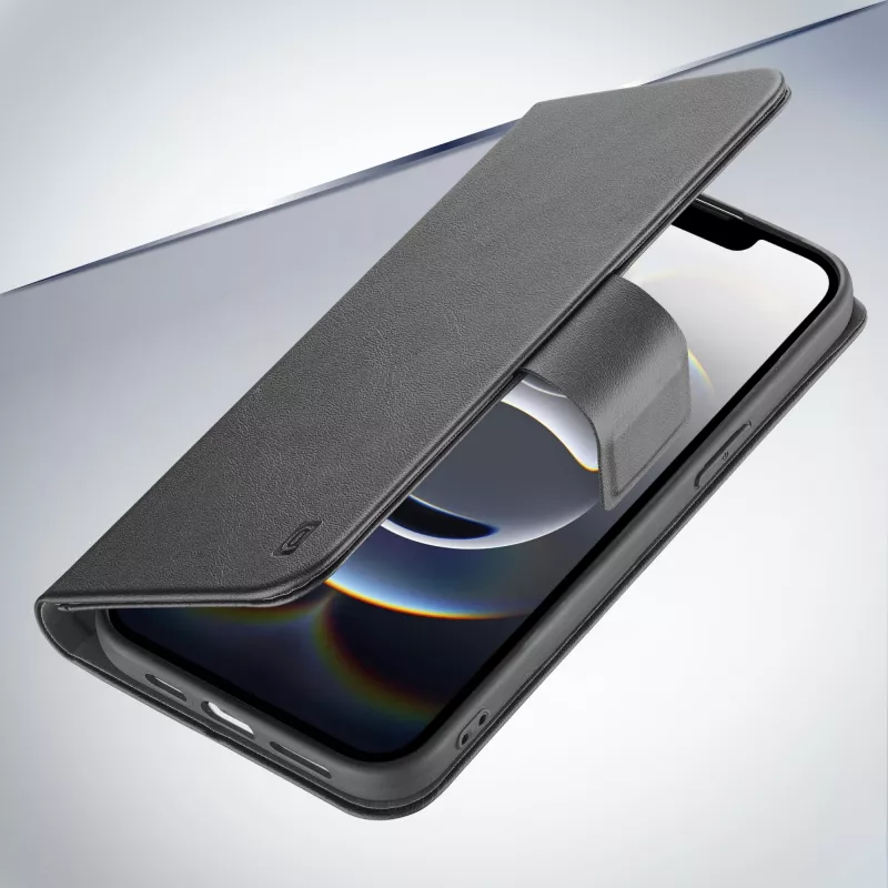 Cellularline Book Agenda - Funda tipo libro efecto piel para iPhone 16e/17e con cierre magnético