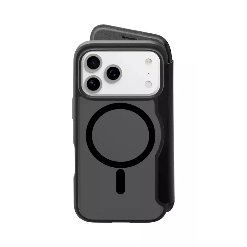 Cellularline Daily Mag - Funda tipo libro para iPhone 17 Pro Max con parte trasera rígida semitransparente compatible con el ecosistema Magsafe®
