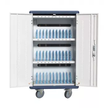 Techly I-CABINET-30DUTY carro/armario portátil de gestión de dispositivos Blanco, Azul