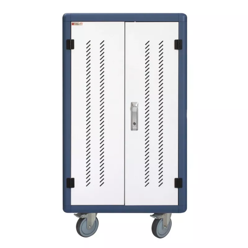 Techly I-CABINET-30DUTY carro/armario portátil de gestión de dispositivos Blanco, Azul