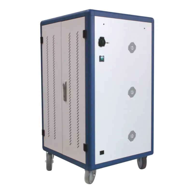 Techly I-CABINET-30DUTY carro/armario portátil de gestión de dispositivos Blanco, Azul
