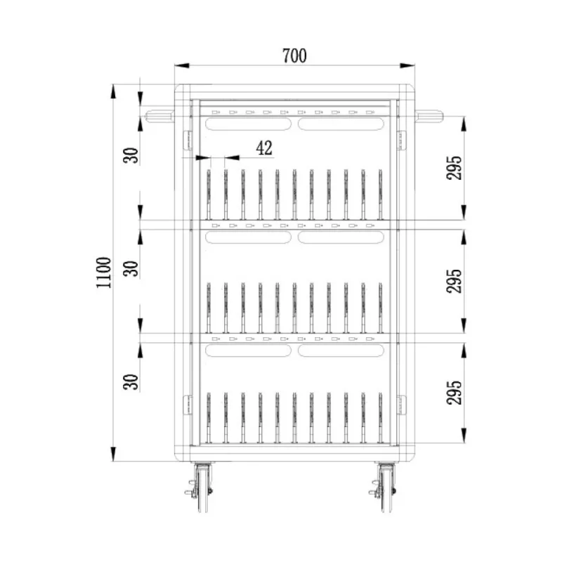 Techly I-CABINET-30DUTY carro/armario portátil de gestión de dispositivos Blanco, Azul