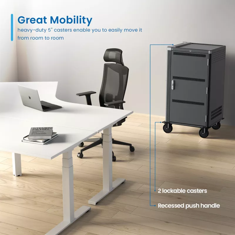 Ewent EW1700 carro/armario portátil de gestión de dispositivos Negro, Gris