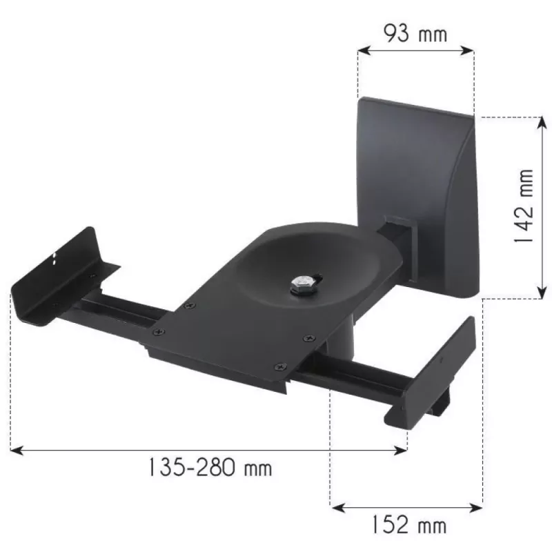Techly Pareja de soportes de pared para altavoces hasta 25 kg Negro ICA-SP SS201