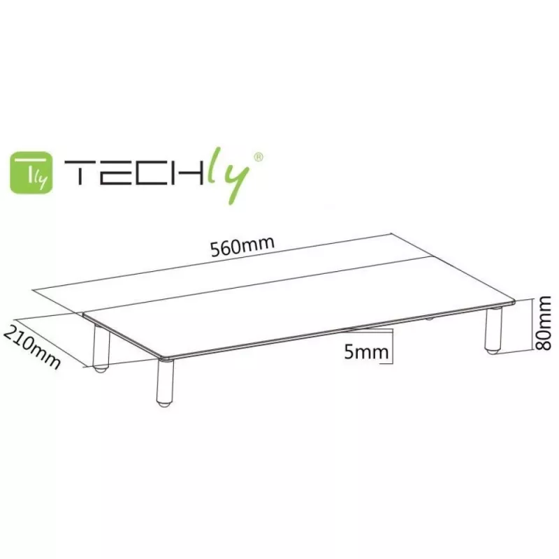 Techly Alzamonitores universal de sobremesa, de pie, 20 kg, 33 cm (13