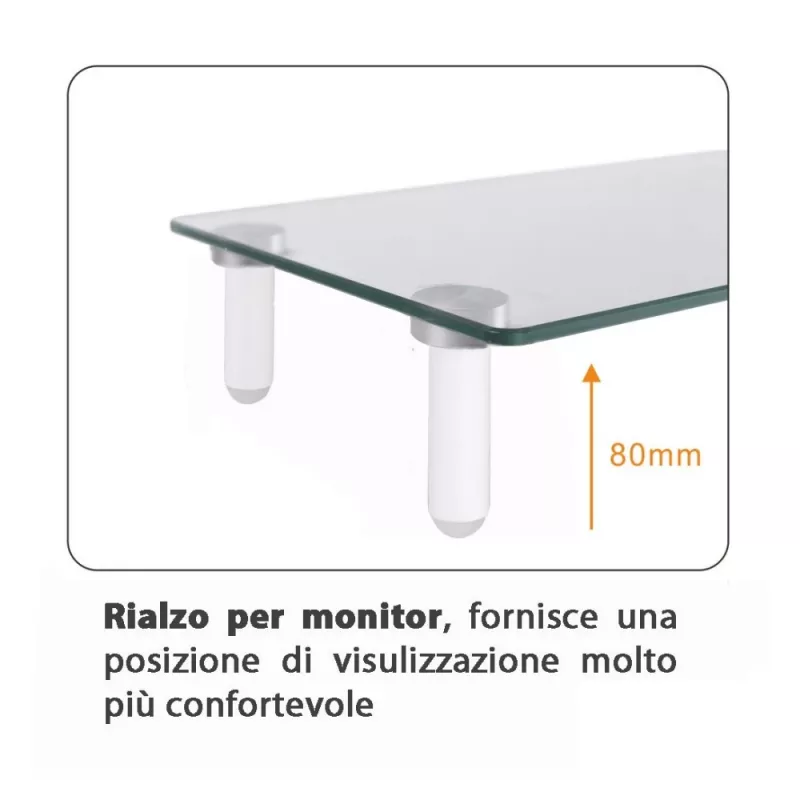Techly Alzamonitores universal de sobremesa, de pie, 20 kg, 33 cm (13