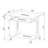 Techly Mesa de PC compacta de metal y cristal con ruedas ICA-TB 3791A
