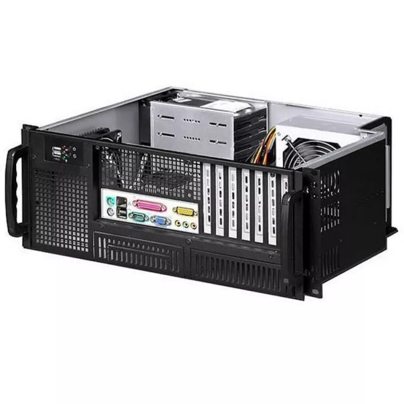 Techly Caja rack industrial 19/sobremesa 4U ultracompacta negra I-CASE MP-P4HX-BLK6