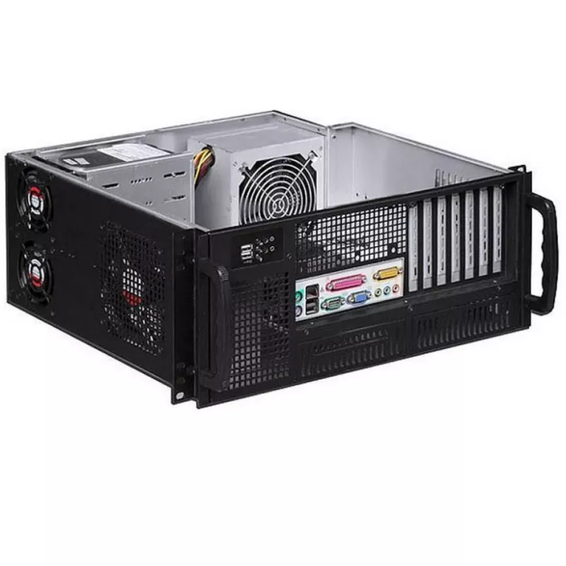 Techly Caja rack industrial 19/sobremesa 4U ultracompacta negra I-CASE MP-P4HX-BLK6