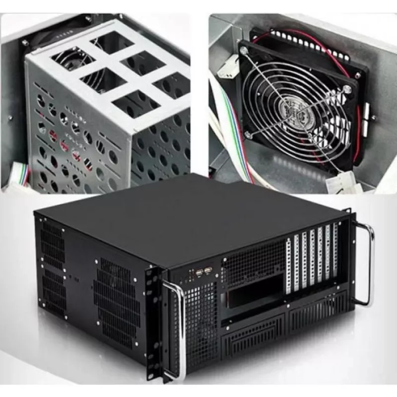 Techly Caja rack industrial 19/sobremesa 4U ultracompacta negra I-CASE MP-P4HX-BLK6