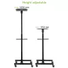 Techly ICA-TB TPM-10 carro regulable en altura para proyector y portátil con estante, negro