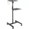 Techly ICA-TB TPM-10 carro regulable en altura para proyector y portátil con estante, negro