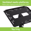 Techly ICA-TB TPM-10 carro regulable en altura para proyector y portátil con estante, negro