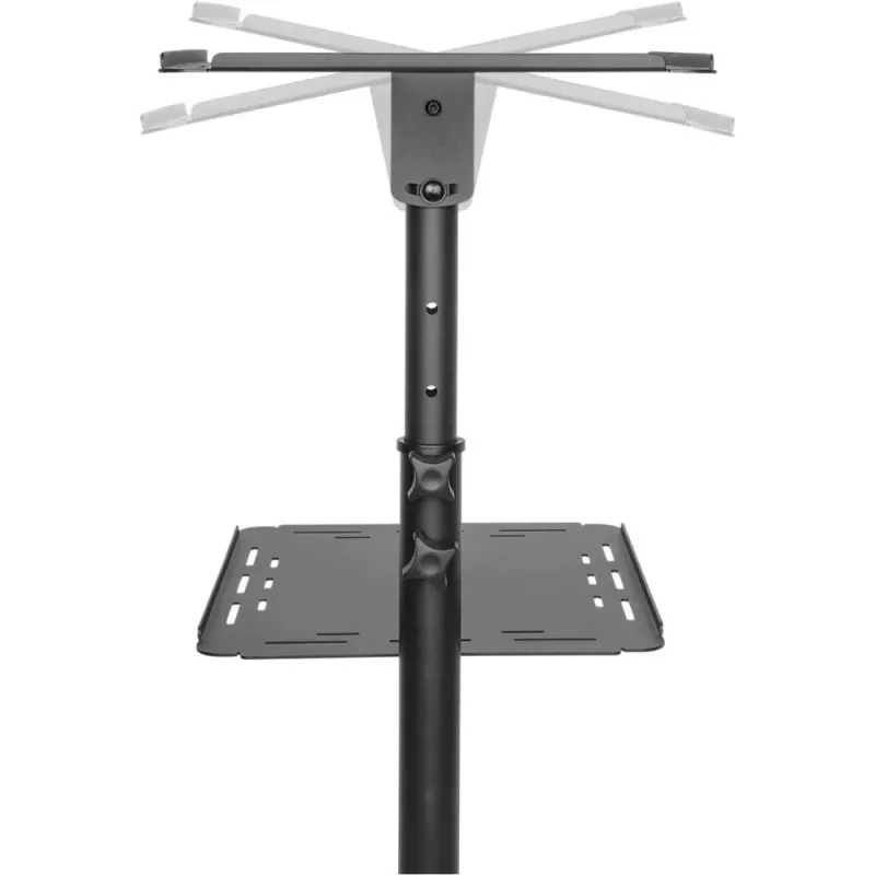 Techly ICA-TB TPM-10 carro regulable en altura para proyector y portátil con estante, negro