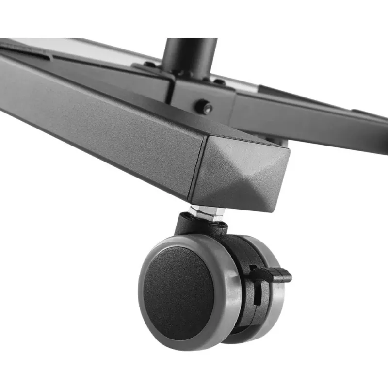 Techly ICA-TB TPM-10 carro regulable en altura para proyector y portátil con estante, negro