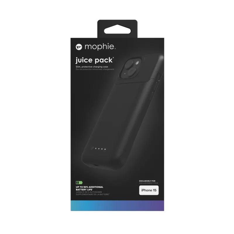 mophie Juice Funda para teléfono 15,5 cm (6,1 pulgadas) Funda Negra