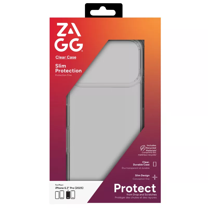 ZAGG Clear Case para Apple iPhone 17 Pro, funda, Apple, iPhone 17 Pro, 16 cm (6.3