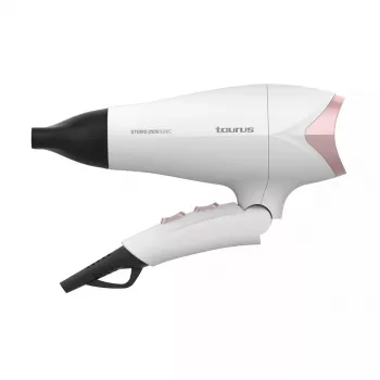 Secador de pelo Taurus STUDIO 2500 IONIC 2400 W blanco con función iónica, 3 niveles de calor, 2 velocidades, difusor y concentrador