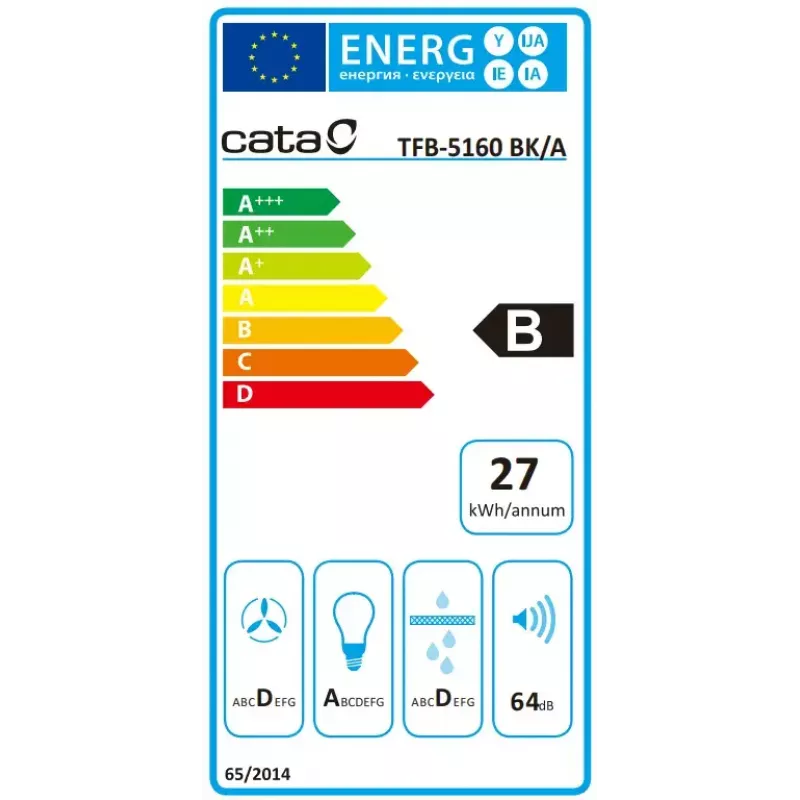 Campana integrable CATA TFB-5160 BK negra 297,2 m³/h