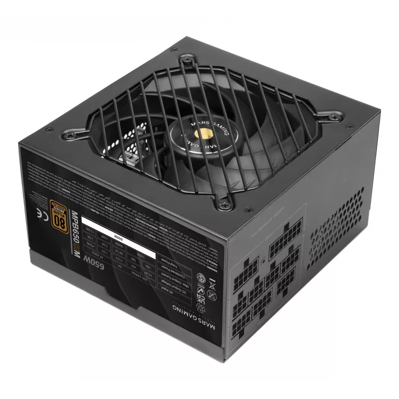 Mars Gaming MPB650SIM Fuente de alimentación 650 W 24-pin ATX ATX Negra