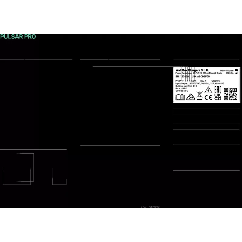 Wallbox Pulsar Pro Cargador para vehículo eléctrico, conector Type 2, 22 kW, 4G y Wi-Fi