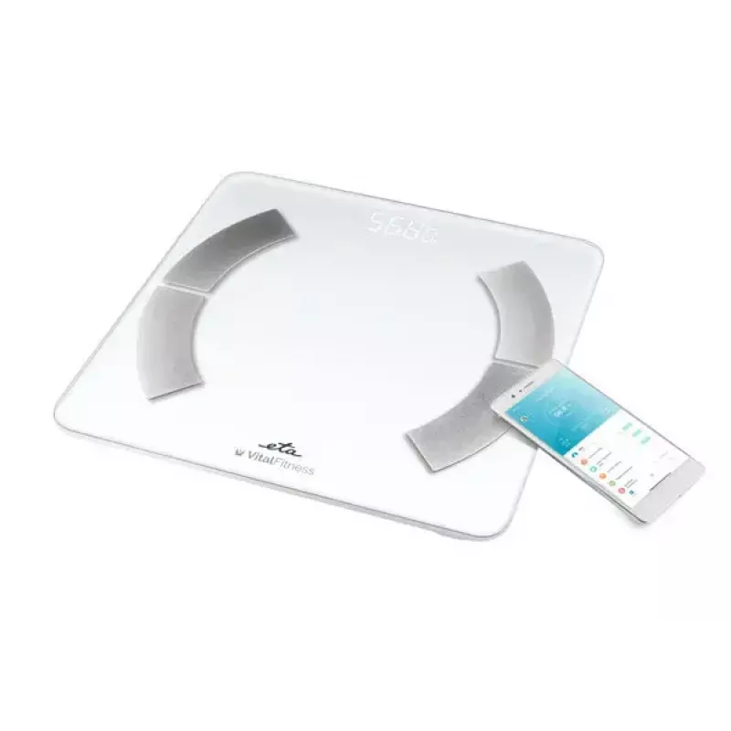 Báscula de baño electrónica ETA ETA277990000 – blanca, cuadrada, capacidad 180 kg, precisión 100 g
