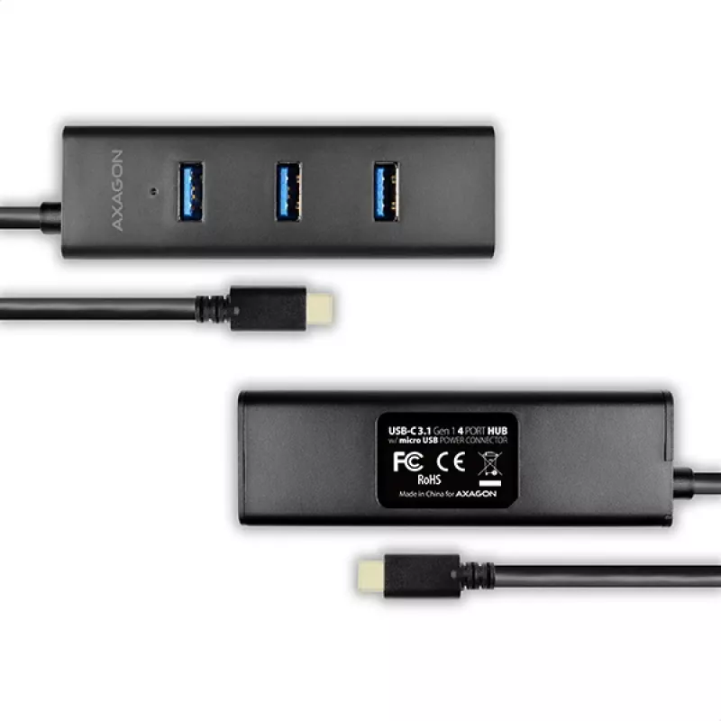 Hub de interfaces Axagon HUE-S2C USB 3.2 Gen 1 (3.1 Gen 1) Type-A 5000 Mbit/s negro
