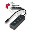 Hub de interfaces Axagon HUE-S2C USB 3.2 Gen 1 (3.1 Gen 1) Type-A 5000 Mbit/s negro