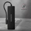 Hub USB SuperSpeed delgado Axagon, USB 3.2 Gen 1 (3.1 Gen 1) Type-A, USB 3.2 Gen 1 (3.1 Gen 1) Type-A, 5000 Mbit/s, negro, plástico, 0,14 m