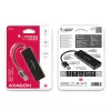 Hub USB SuperSpeed delgado Axagon, USB 3.2 Gen 1 (3.1 Gen 1) Type-A, USB 3.2 Gen 1 (3.1 Gen 1) Type-A, 5000 Mbit/s, negro, plástico, 0,14 m