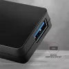 Hub USB-C SuperSpeed delgado Axagon, USB 3.2 Gen 1 (3.1 Gen 1) Type-C, USB 3.2 Gen 1 (3.1 Gen 1) Type-A, 5000 Mbit/s, negro, plástico, 0,14 m