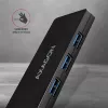 Hub USB-C SuperSpeed delgado Axagon, USB 3.2 Gen 1 (3.1 Gen 1) Type-C, USB 3.2 Gen 1 (3.1 Gen 1) Type-A, 5000 Mbit/s, negro, plástico, 0,14 m