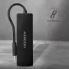Hub USB-C SuperSpeed delgado Axagon, USB 3.2 Gen 1 (3.1 Gen 1) Type-C, USB 3.2 Gen 1 (3.1 Gen 1) Type-A, 5000 Mbit/s, negro, plástico, 0,14 m