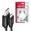 Cable de datos y carga Axagon USB 2.0 longitud 1,1 m. 3A. Negro en espiral. Cable USB USB A USB C