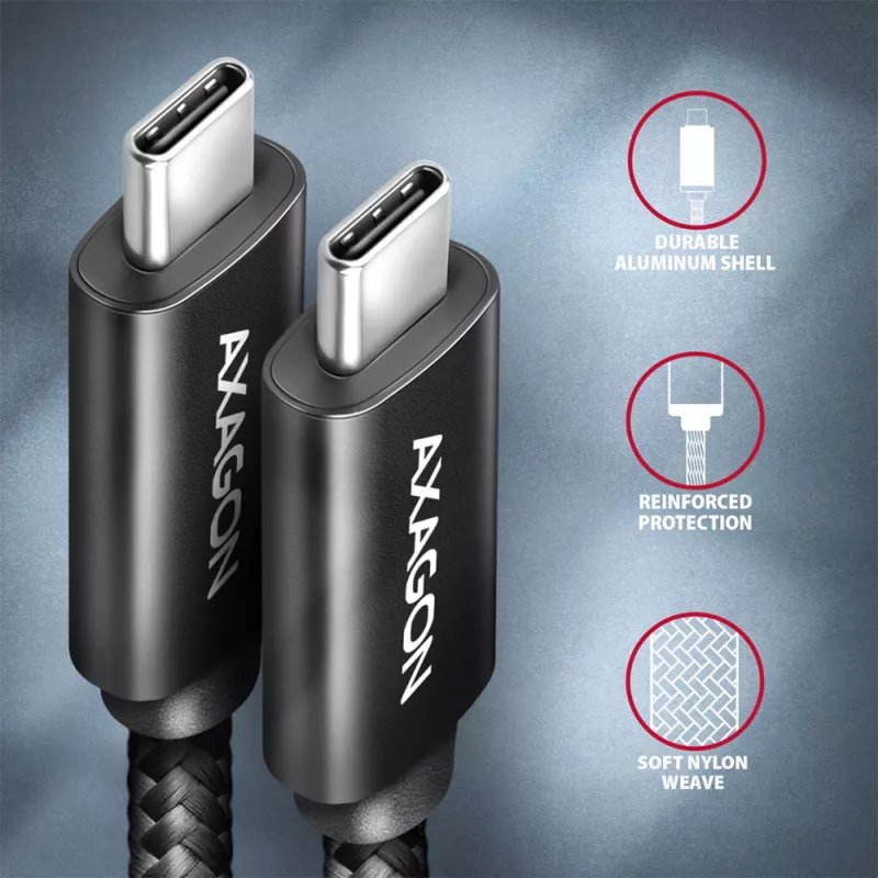 Cable USB Axagon BUCM432-CM10AB USB4 Gen 3x2 1 m USB C negro