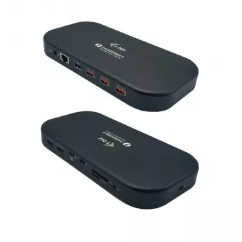 i-tec Thunderbolt 3/USB-C estación de acoplamiento Dual-4K + cable USB-C a DisplayPort (1,5 m) + fuente de alimentación 60 W