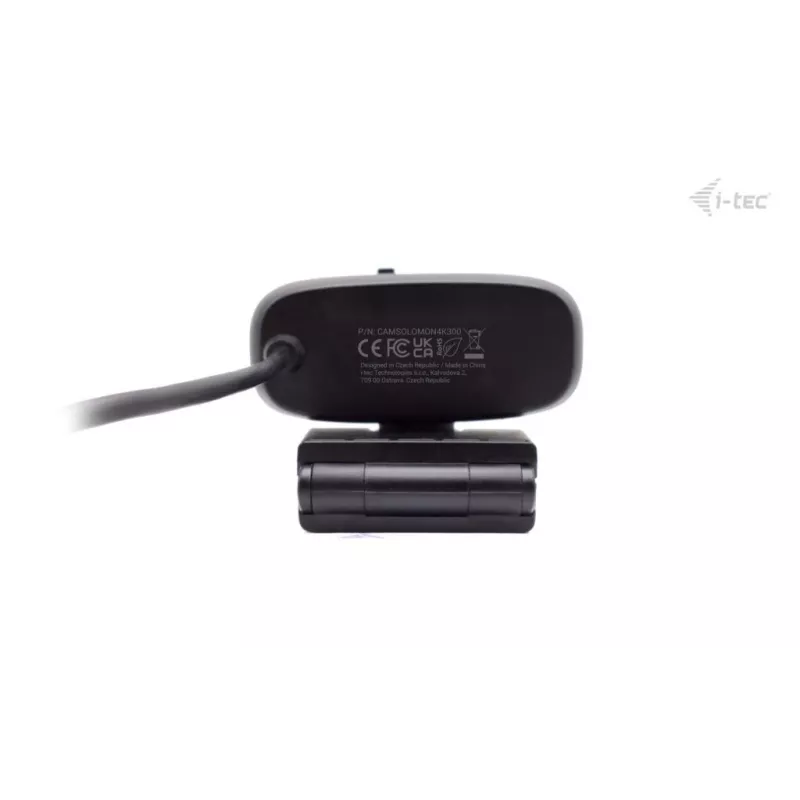 Webcam i-tec SOLOMON 300 4K, USB, 3840×2160, 8,29 MP, soporte con clip, negro