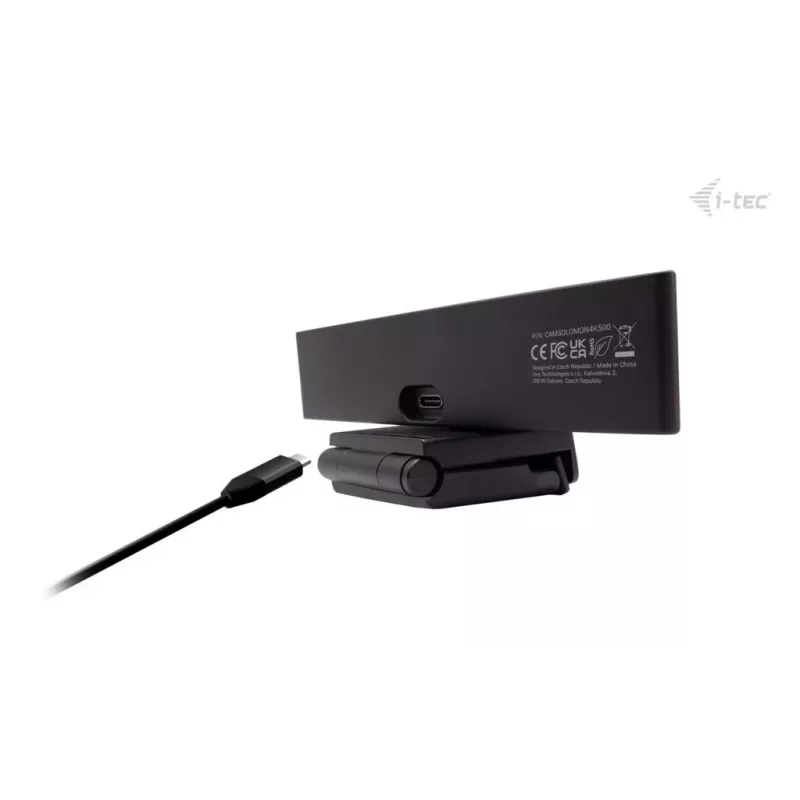 Webcam ITEC i-tec SOLOMON 500 4K PDAF — 4K Ultra HD, 3840×2160, USB, soporte con clip, negro