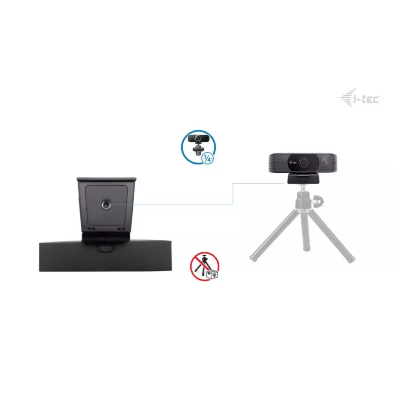 Webcam ITEC i-tec SOLOMON 500 4K PDAF — 4K Ultra HD, 3840×2160, USB, soporte con clip, negro