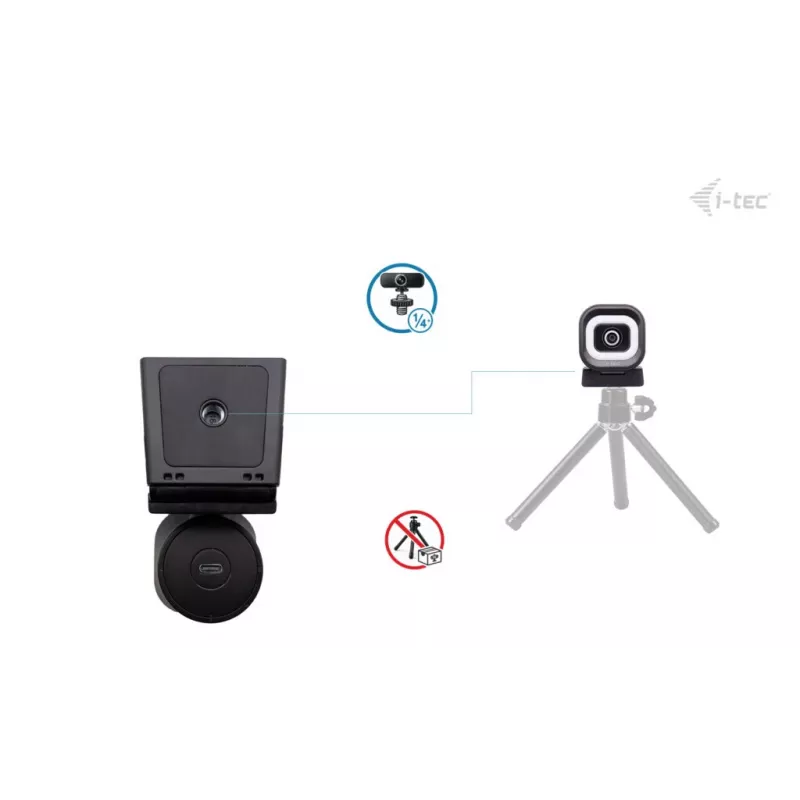 Webcam ITEC i-tec SOLOMON 700 STREAM 4K con 3840x2160@60fps, 8,29 MP, USB-C, rosca de trípode de 1/4