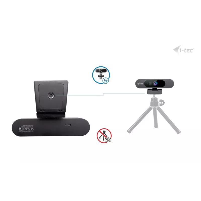 Webcam ITEC SOLOMON PRO 900 4K, 3840×2160, 8,29 MP, USB, soporte con clip, negro